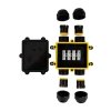 Puszka złączka mufa hermetyczna 4x4Pin czarna 0.5-4mm2 średnica przewodu 8-12mm IP68 V-TAC VT-871